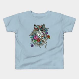 Floral Wolf. Kids T-Shirt